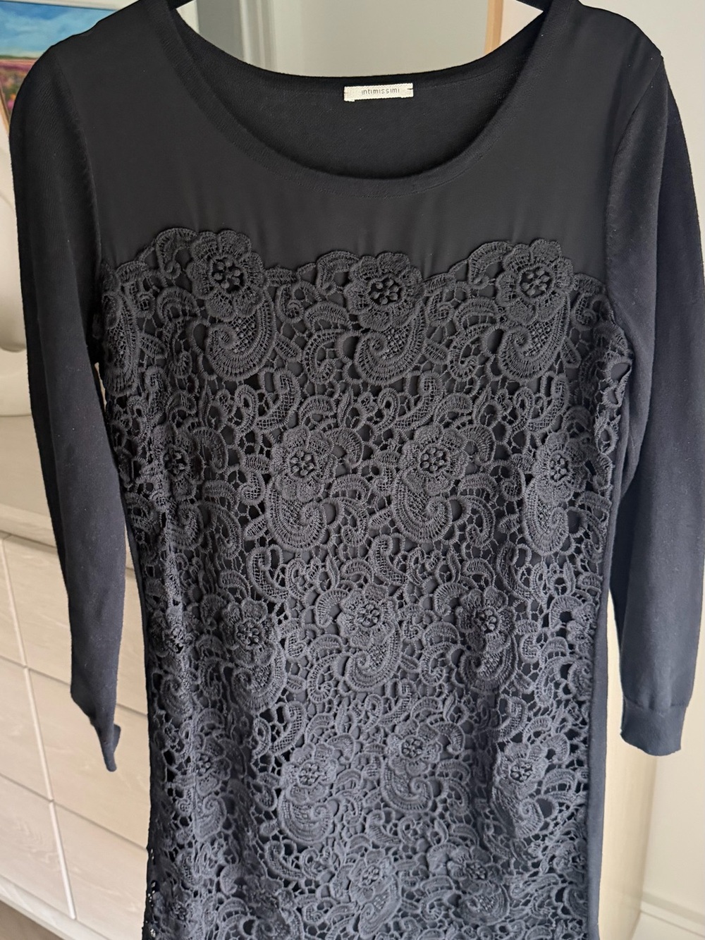 intimissimi Black Lace Detail Top